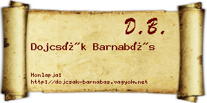 Dojcsák Barnabás névjegykártya