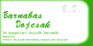 barnabas dojcsak business card