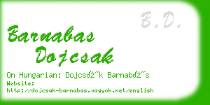 barnabas dojcsak business card